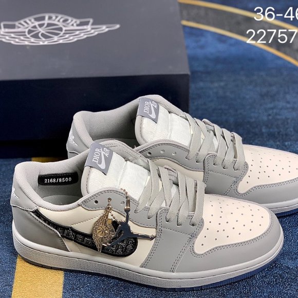 Air Jordan 1 Low Sneakers White Grey Ice Blue Shoes (Brand New) main image 7